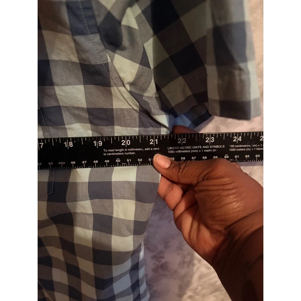 J. Crew Mens Slim Fit Gingham Short Sleeve Button‎ Down Shirt Size L